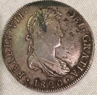 Ferdinand Vll,  Spain,  8 Reales Silver Coin,  1820 photo