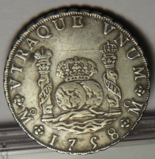 Spanish Colonial 8 Reales 1758 Mm Mexico City photo