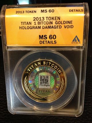 Titan 1 Btc Goldine Anacs Bit Coin Redeemed (, Do Casascius Lealana Lite Coin) photo