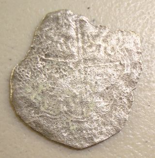 1622 Atocha Shipwreck Recovered Philip Iii Silver Reales Cob Fragment Treasure photo