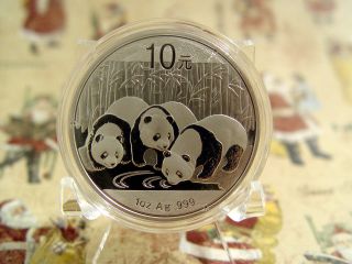 2013 1 Oz Chinese Silver Panda Coin.  999 Fine Silver In Capsule photo