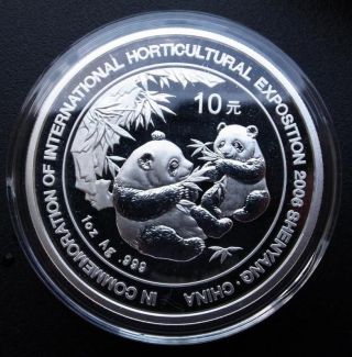 China 2006 Silver 1 Oz Commemorative Panda Coin - Shenyang Horticultural Expo photo