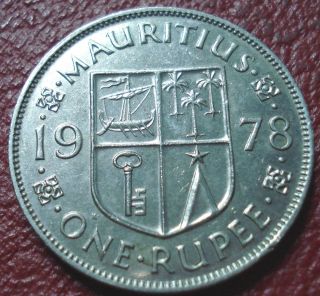 1978 Mauritius 1 Rupee In Ef photo