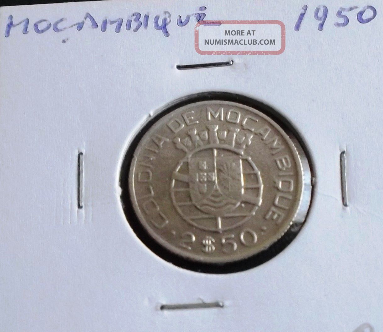 Portugal / Moçambique - 2.  50 Escudos - 1950 - Silver Africa photo
