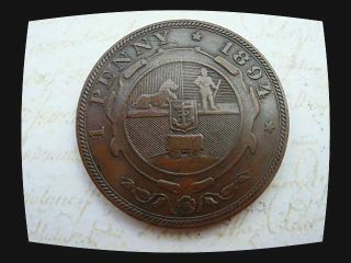 1894 South Africa Zar (bronze) Penny 