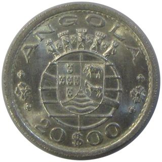Angola - 20 Escudos 1955 (silver Coin) Km 74 photo