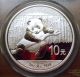 2014 People ' S Republic Of China 10 Yuan Silver Panda Coin - Pcgs Graded Ms 69 Silver photo 1