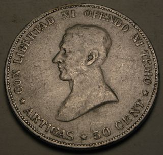 Uruguay 50 Centesimos 1917 - Silver 815 photo