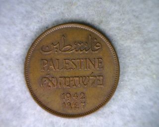 Palestine 2 Mils 1942 Au Israel Coin (stock 1569) photo