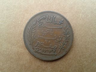 Tunisia 1914 Coin 10 Centimes,  French Protectorate,  Ahmad Pasha Bey North Africa photo