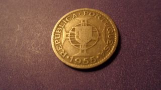 Mozambique 1955,  Two And A Half Escudos.  Looking Older Coin. photo