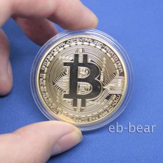 Bitcoin Btc Collectible Coin Gold Plated 1 Ounce photo