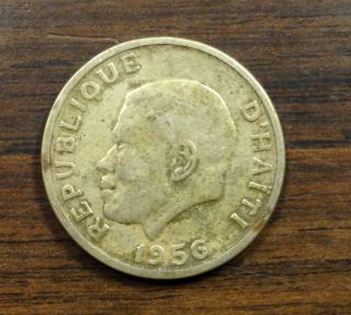 Haiti Ungraded 20 Centimes Coin,  1956 photo