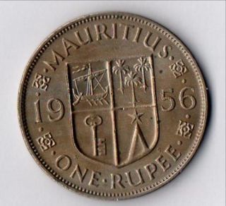 Uncirculated One Rupee,  1956 photo
