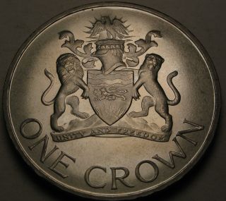 Malawi 1 Crown 1966 Proof - Nickel/brass - Day Of The Republic July 6,  1966 845 photo