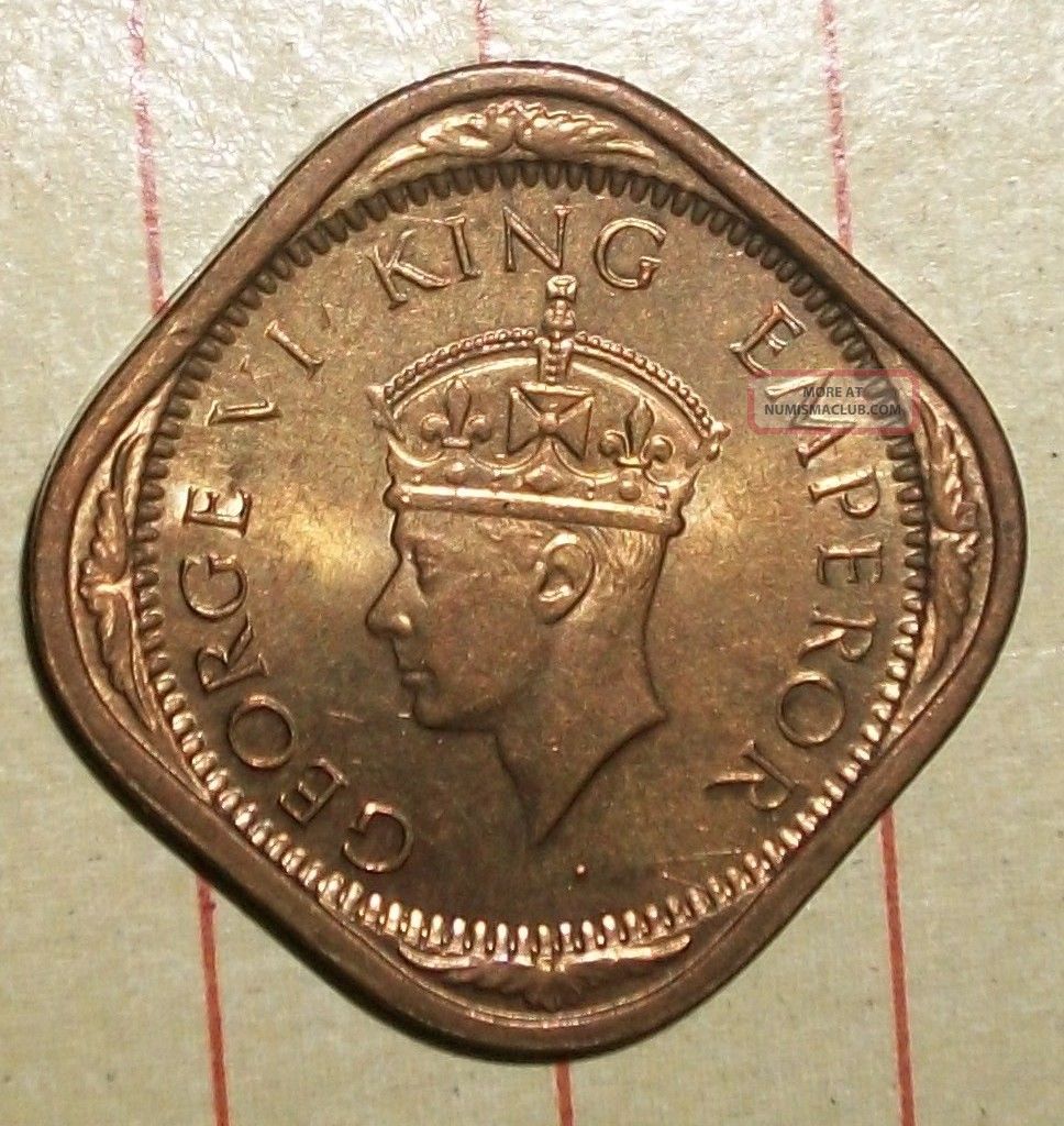 1942 British India Kgvi 1/2 Anna Brilliant Unc India photo
