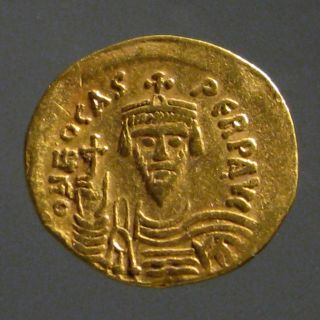 Phocas Av Gold Solidus_constantinople Mint_christogram & Cross_centurion photo
