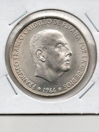 Spain 1966 100 Ptas Large Silver Coin photo