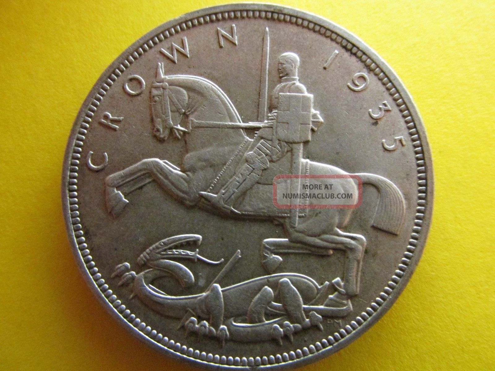1935 Great Britain Crown 28 276 Grams 500 Silver Only 715 000 Minted