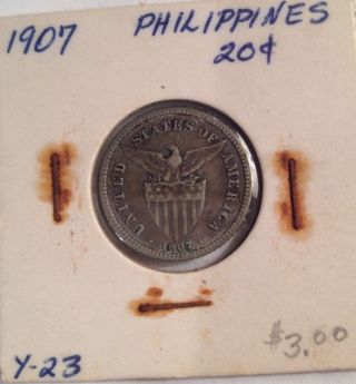 1907 Philippines 20 Cents photo