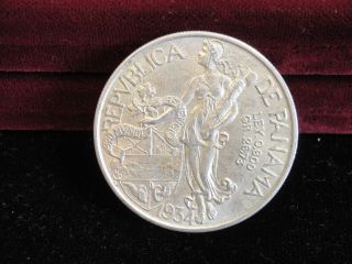 1934 Panama 1 Balboa Silver Coin photo