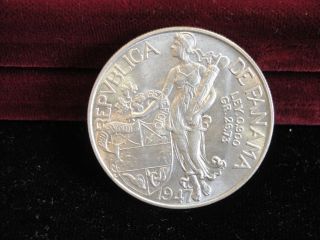 1947 Panama 1 Balboa Silver Coin Bu photo