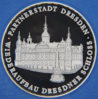 Partnerstadt Dresden Freie Und Hansestadt Hamburg Germany 999 Solid Silver Medal photo