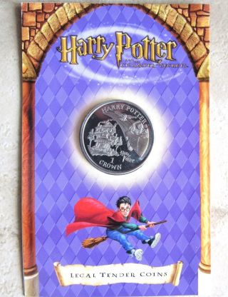 Isle Of Man 2002 1 Crown Harry Potter: Flying Car,  Bu In Coin Cover photo