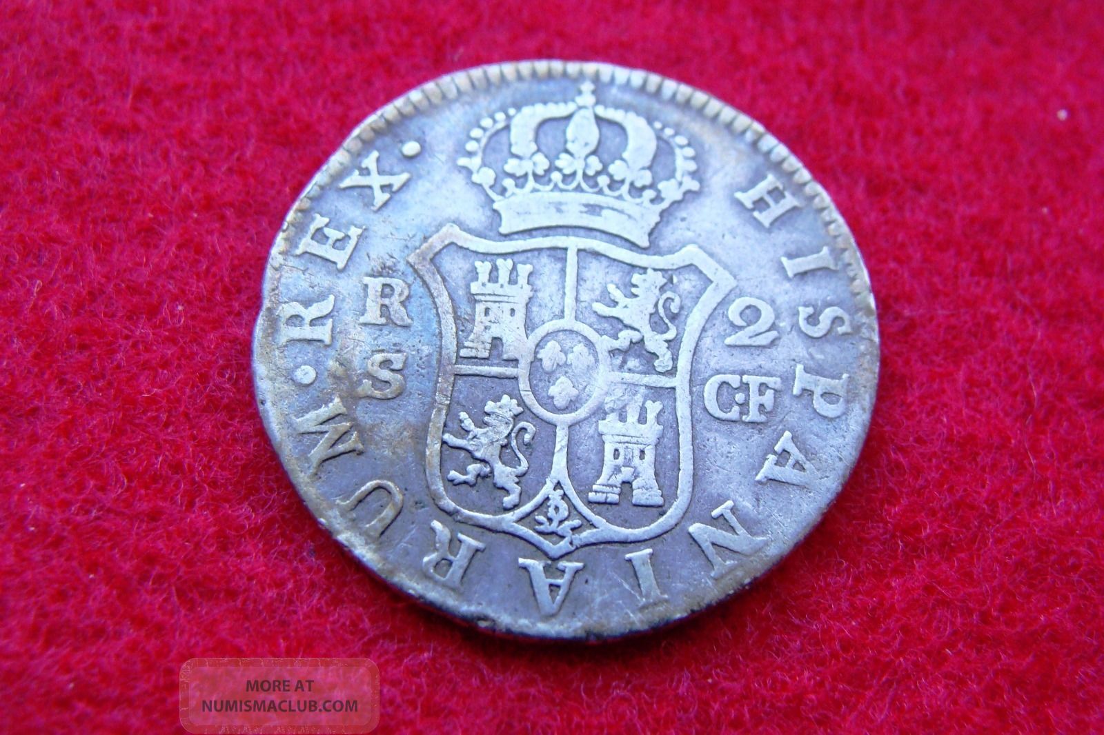 Spain 1774 2 Reales Silver Coin - Circulated
