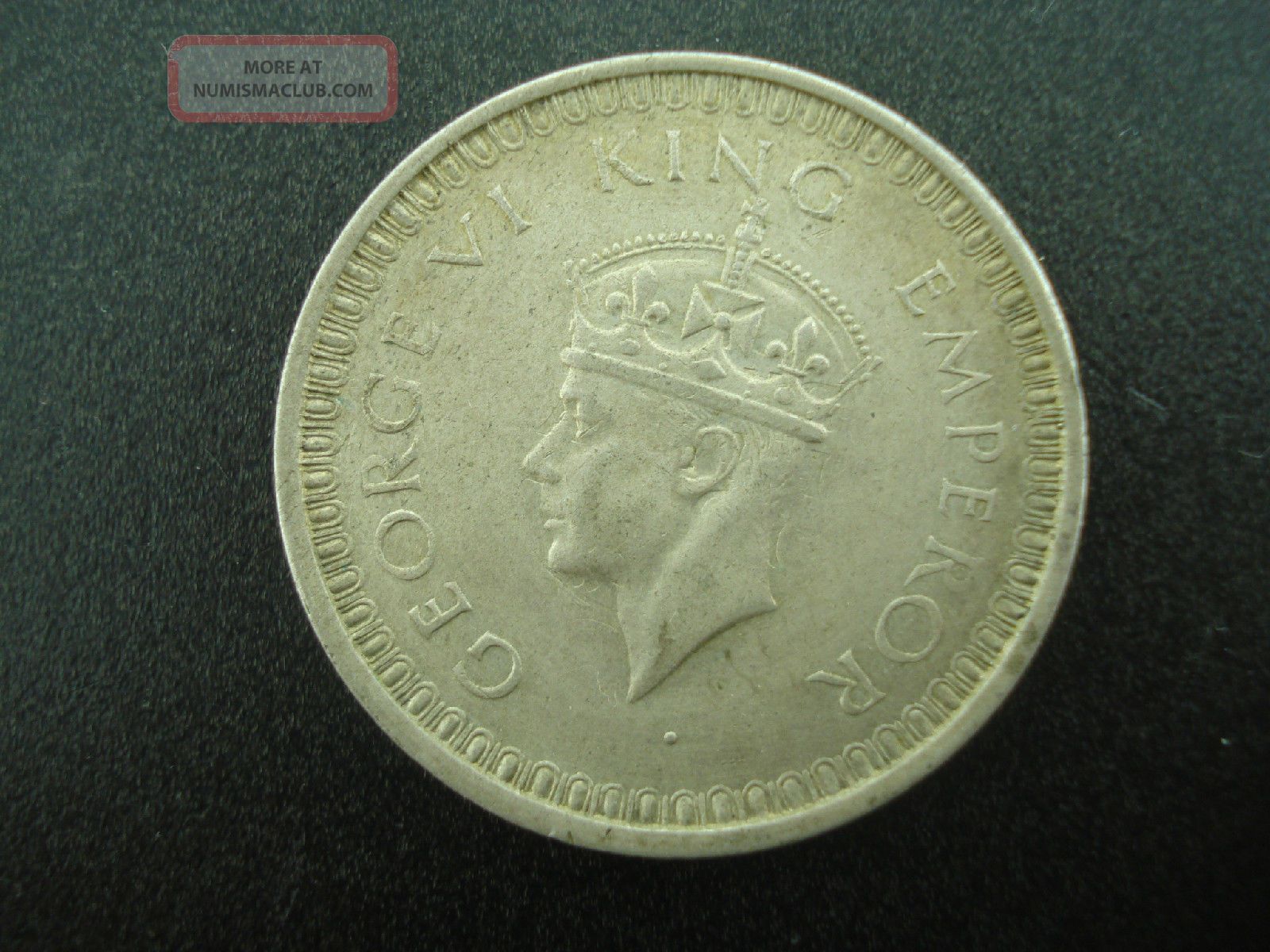 1942 India 1 One Rupee Silver Coin