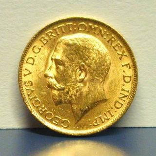 1912 Gold Coin Sovereign Great Britain King St.  George V Slaying Dragon 1/4 Oz photo