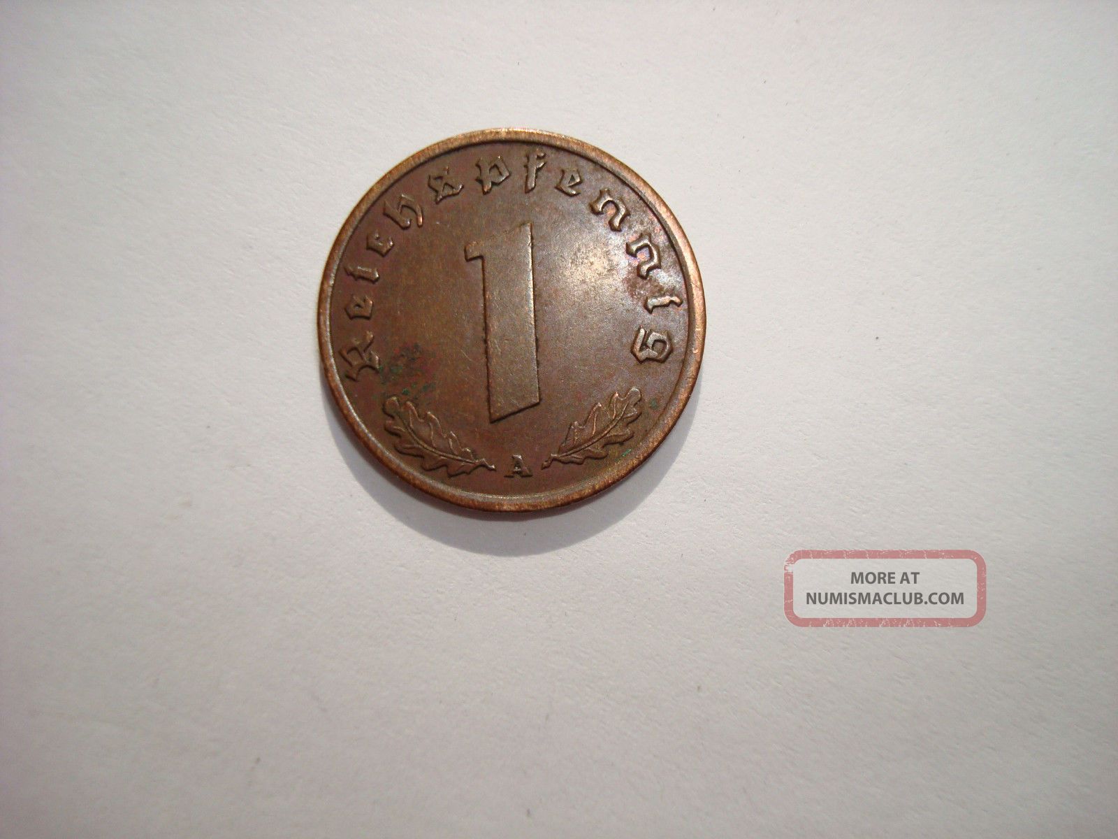 WWII German 1 Reichspfennig Coin - High Grade With Original Luster & Big Eagle (XF+ To AU)