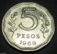 Argentina 5 Pesos Coin 1968 Km 59 Sailnig Ship South America photo 1