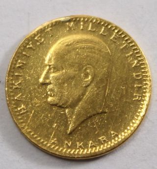 1923/42 - 50 Kurush Turkey Gold Coin (. 917) - 14.  5mm 2g Km 859 - 71470 photo