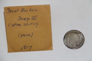 Great Britain George Iii 1 One Silver Shilling 1817 Collectible Coin photo