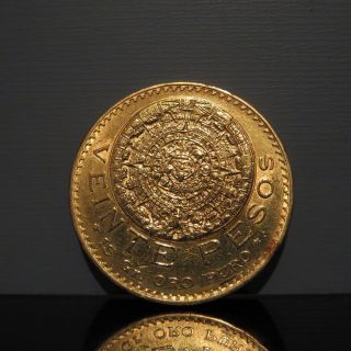 1918 Mexico Gold Veinte 20 Pesos 16g 27mm Vintage Mexican World Coin photo