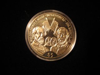 2000 Republic Of Liberia Clad 5 Dollar Proof Coin Civil War Gettysburg photo