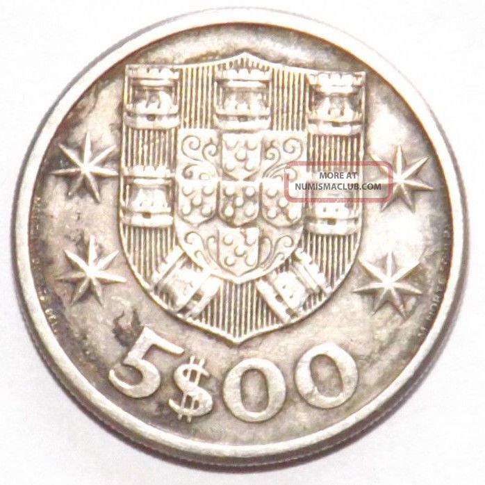 Portugal 1963 Republica Portuguesa 5 Escudos Coin