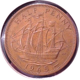 1965 Great Britain 1/2 Penny [combined Available] (8631) photo