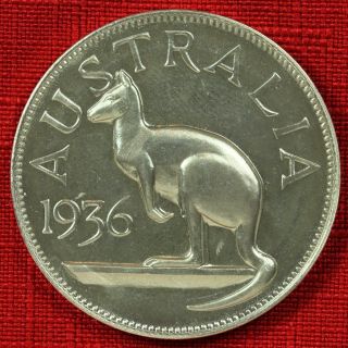 Australia: 1954 Retro Pattern 1936 Edward Viii Crown,  Silver,  Capsule,  Top Grade photo