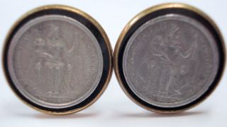 Caledonia - 50 Centimes Coin On Brass - Plated Cufflinks - 1949 photo