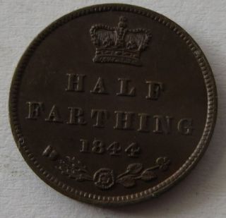 Great Britain 1/2 Farthing 1844 Unc photo