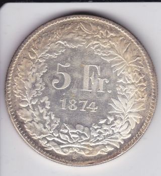 5 Francs 1874 Switzerland photo