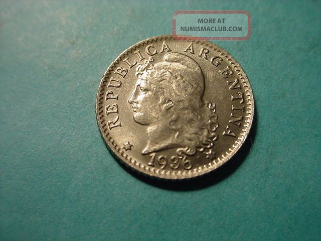 Argentina 1936 5 - Centavos In Brilliant Uncirculated South America photo