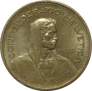 Switzerland 1952 5 Francs,  Scarce,  Key Date [0064] photo