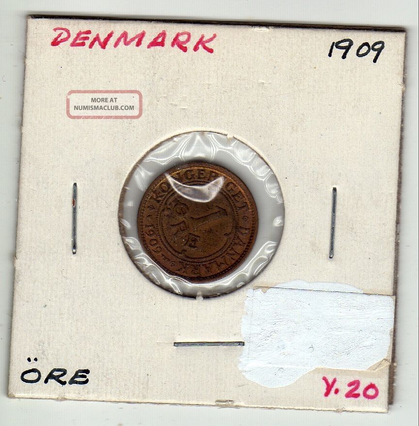 Denmark 1 Ore 1909 Xf Bronze Circulated