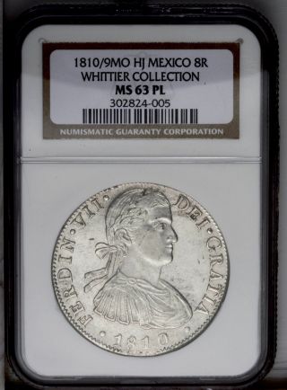 1810/09 8 Reales,  Ferdinand Vii,  Mexico,  Mo - Hj,  Km110,  Ngc Ms63 Pl,  Very Rare photo