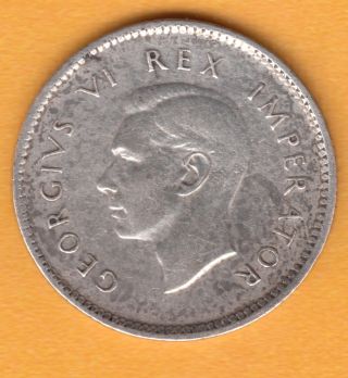 South Africa 1937 3 Pence Silver Vf photo