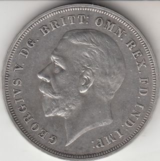 1935 King George V - Large Crown (5/ -) - Silver British Coin photo