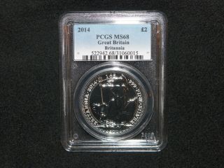 2014 Pcgs Ms68 Britannia Lunar Mule Error £2 Two Pound Silver 1oz photo